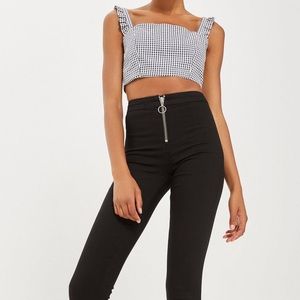 Topshop PETITE high rise ring zipper JONI JEANS